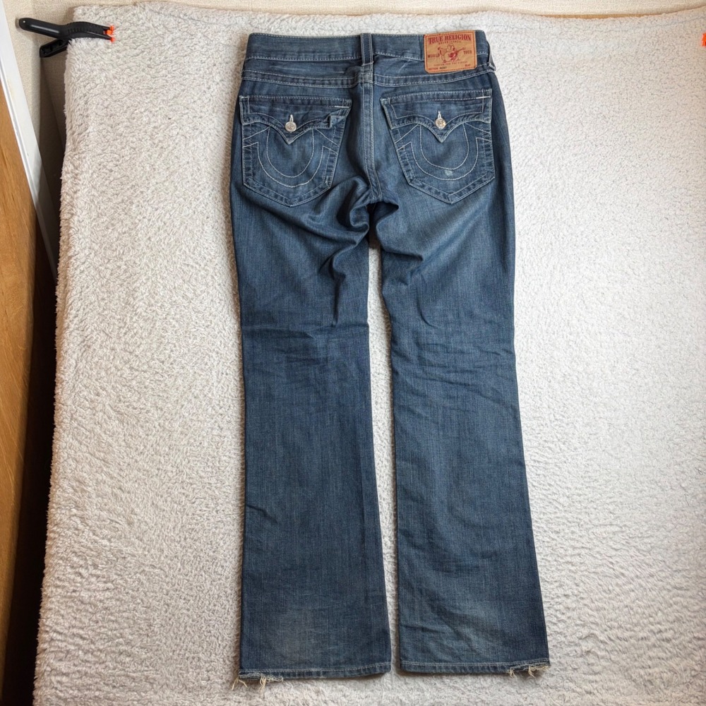 True Religion Ricky Straight Leg Blue Jeans Mens 32 (34x34)Made in USA Loose